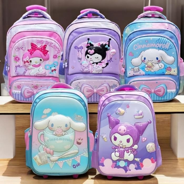 BARU.. TAS TROLI SEKOLAH SD KUROMI RANSEL ANAK MELODY SANRIO MOMOROLL HELLO