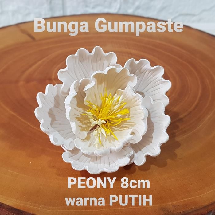 

FREShBgt- gumpaste Bunga Peony 8cm - putih