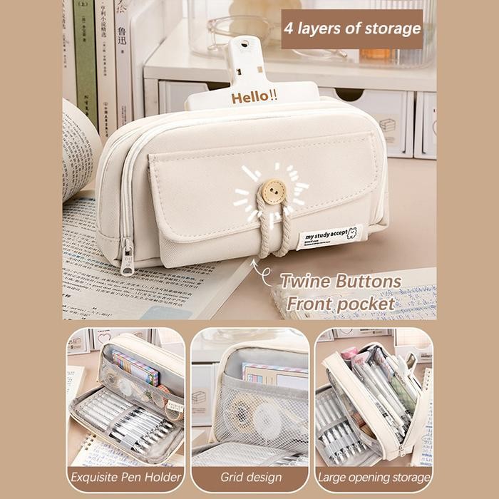 

TEMPAT PENSIL KOREA MULTI SEKAT UKURAN BESAR Alat Tulis