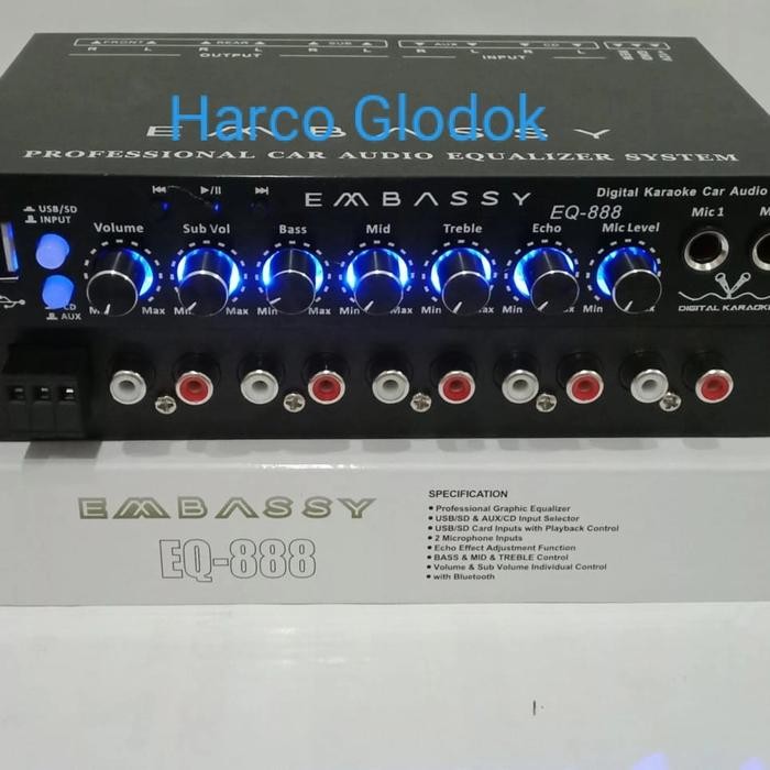 Hemat Parametrik Embassy Eq-888 Bluetooth Usb Sd Embassy 888 + Adaptor