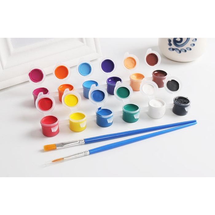 

alat warna Cat air set anak melukis watercolor + kuas 12/8/6 warna