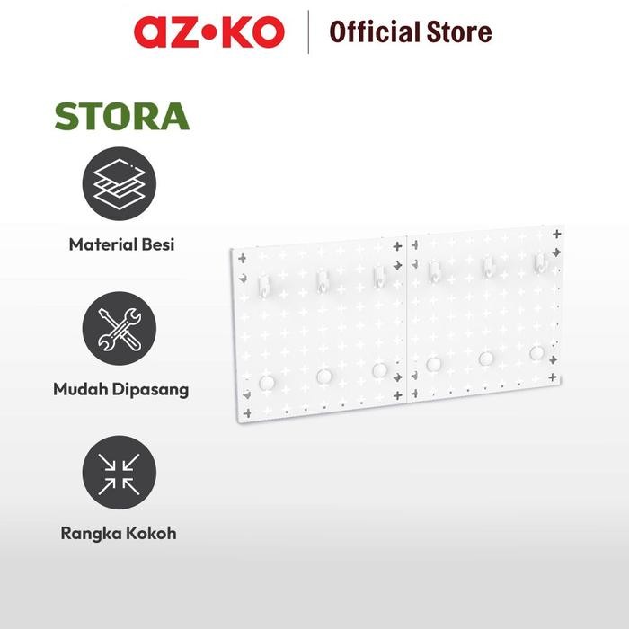 

AZKO Stora Papan Organizer Dinding Metal Wall Mounted Set Pegboard Decorative Wall Wall Mounted