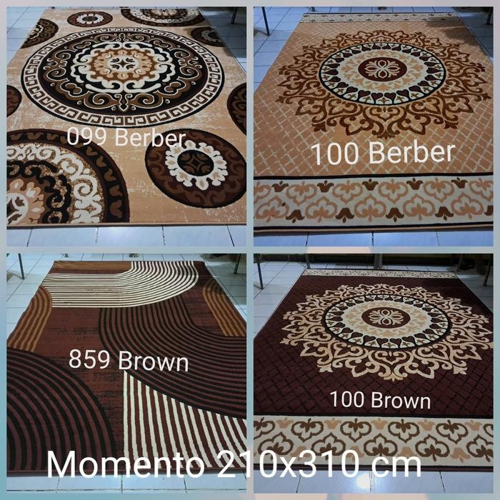 Karpet Permadani Besar Jumbo Moderno Momento Coklat Cream 210x310 cm