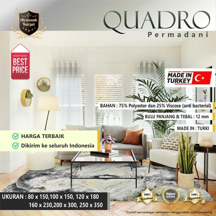 Karpet Permadani Turki Quadro Vintage Abstrak 200x300