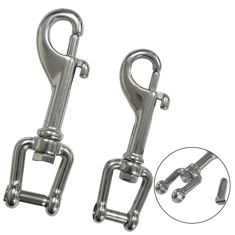 Marine 316 Stainless Steel Swivel Shackle Eye Bolt Snap Hook Scuba Diving Clip Swivel Snap Hook
