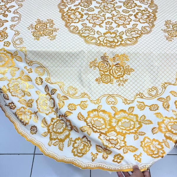 Taplak Meja Makan Oval Ukuran 150x228cm Taplak Meja Tamu PVC Tahan Air Alas Meja Oval Besar Premium