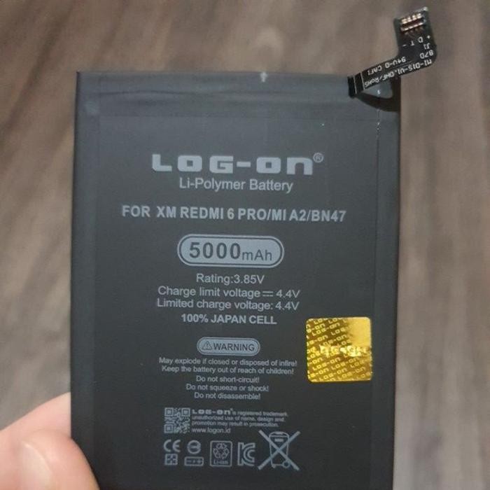 (Allthebest) baterai log-on Xiaomi Redmi 6 Pro / Mi A2 Lite BN47 BN-47 double power