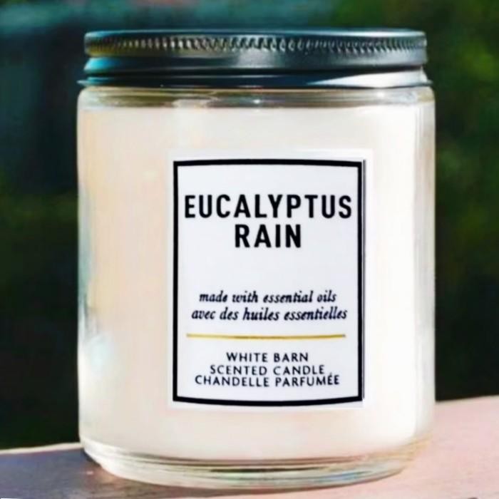 BBW EUCALYPTUS RAIN 1 WICK SCENTED CANDLE 198 G PENGHARUM RUANGAN