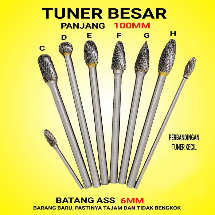 Mata Bor Tuner Tunner Cunner Cuner Besar 6Mm X 100Mm Foredom 6X100