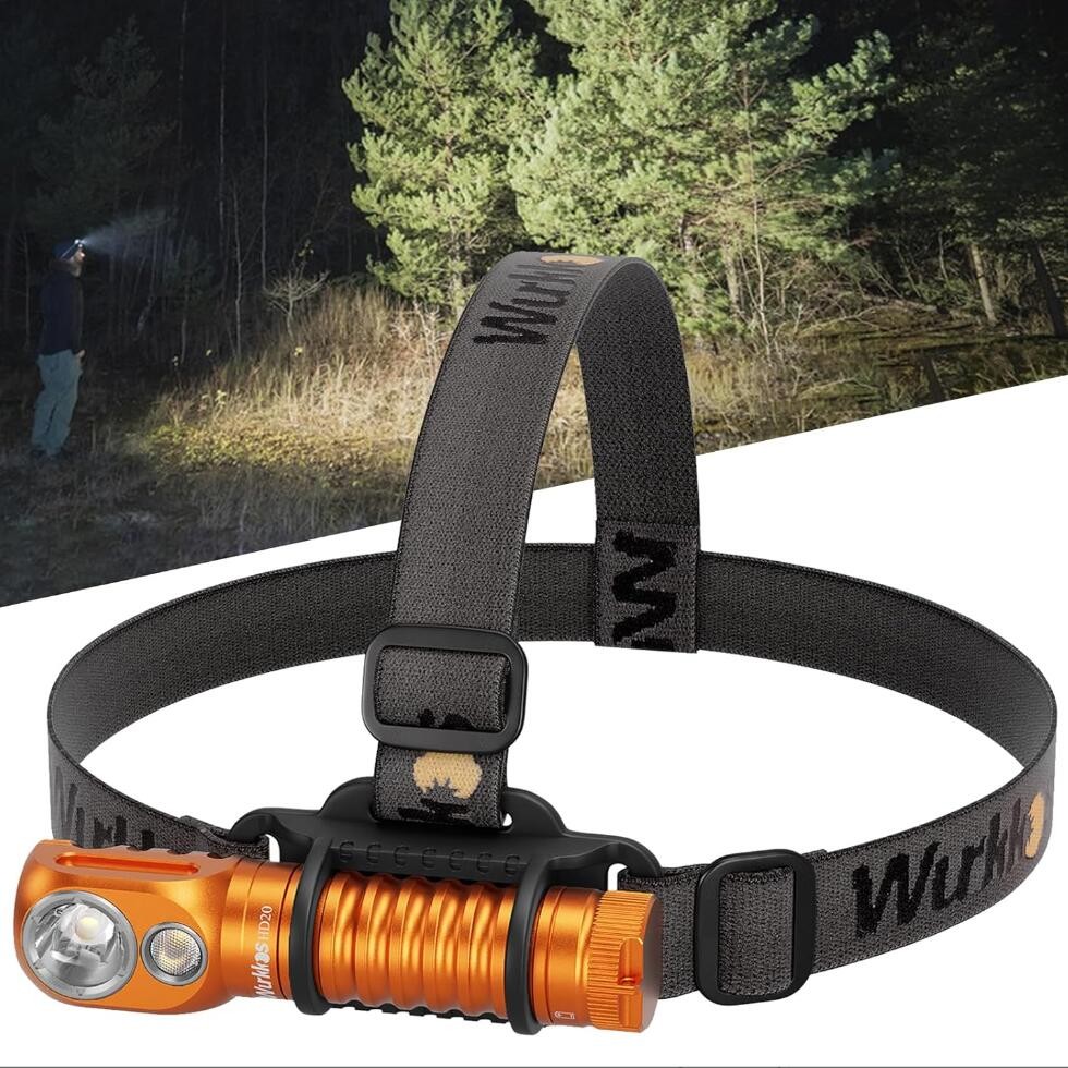 IMPORT Wurkkos HD20 Headlamp USB-C Rechargeable Headlight 2000lm Dual LED USB Reverse Charge