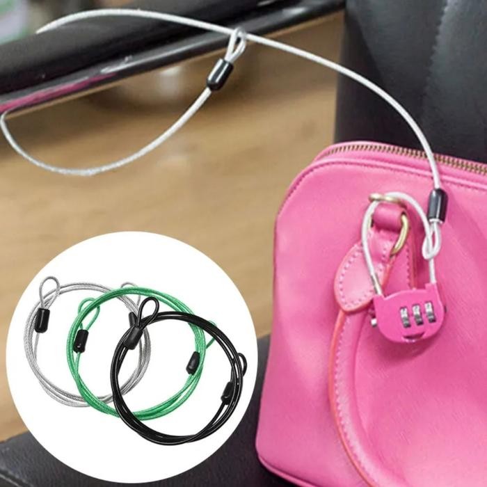 Sling Baja Pengaman Tas / Pengunci Tas Anti Copet / Universal Lock *