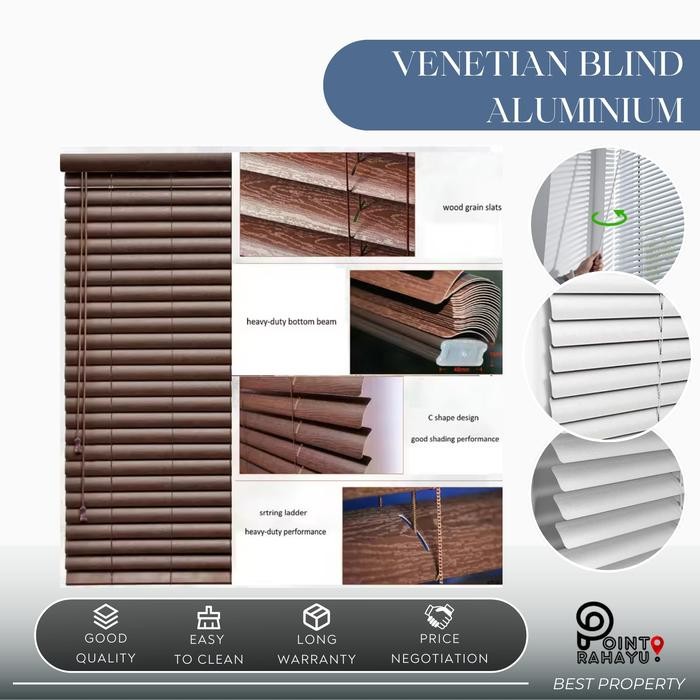 [Sharp Point] KREY/TIRAI JENDELA GULUNG VENETIAN BLIND MOTIF KAYU