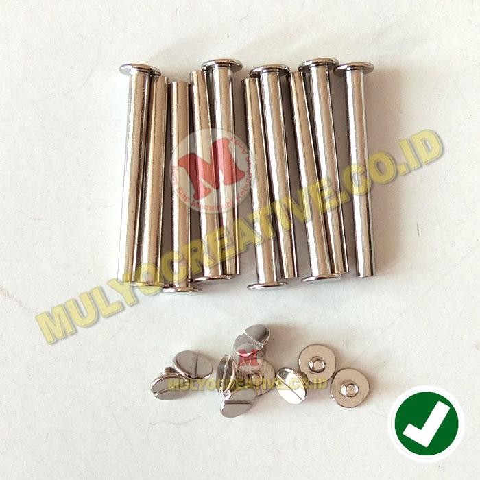 

Paku Baut Jilid Buku Ukuran 5 Cm - Mur Baut Sabuk Kulit 50mm PREMIUM