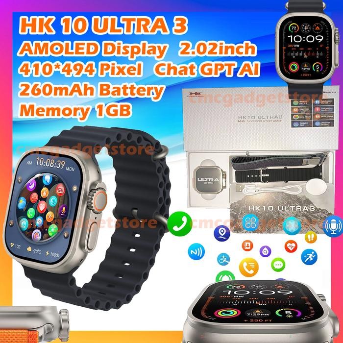 HK9 Ultra 2 Smartwatch AMOLED 2.12inch HK 9 Watch Pria Chat GPT AI