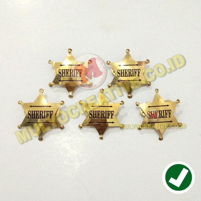 

Bross Sheriff Bahan Logam Kuningan - Lencana Bintang Sherif PREMIUM