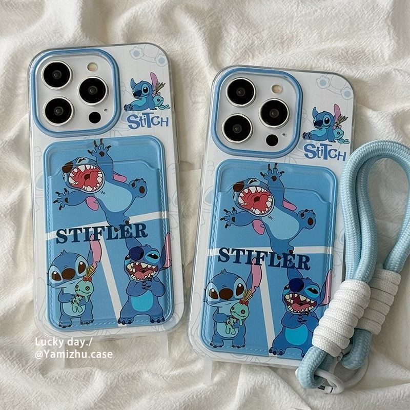 Biru Tali Stitch Kartun Fancy Case Oppo Reno 13F Reno 13 5G 8Z Reno 13F Reno 5F Reno 11F 7Z Reno 13 