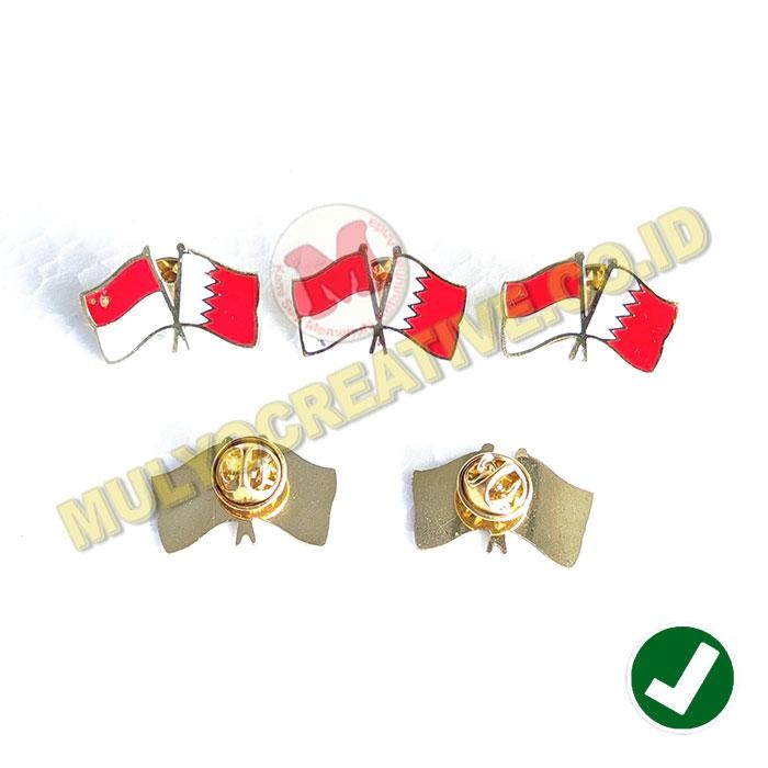 

Cross Flag Pin Bahrain Indonesia Pin Bendera Negara Indonesia Bahrain PREMIUM