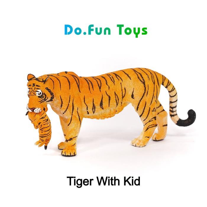 Tiger With Kid Animal Figure/ Miniatur Mainan Binatang Harimau