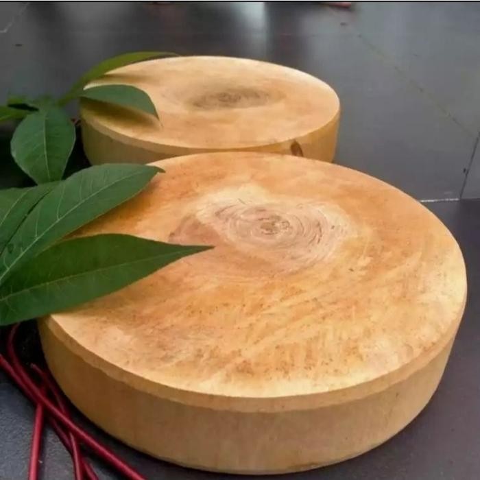 talenan daging kayu diameter 50cm - talenan kayu bulat - alat dapur -