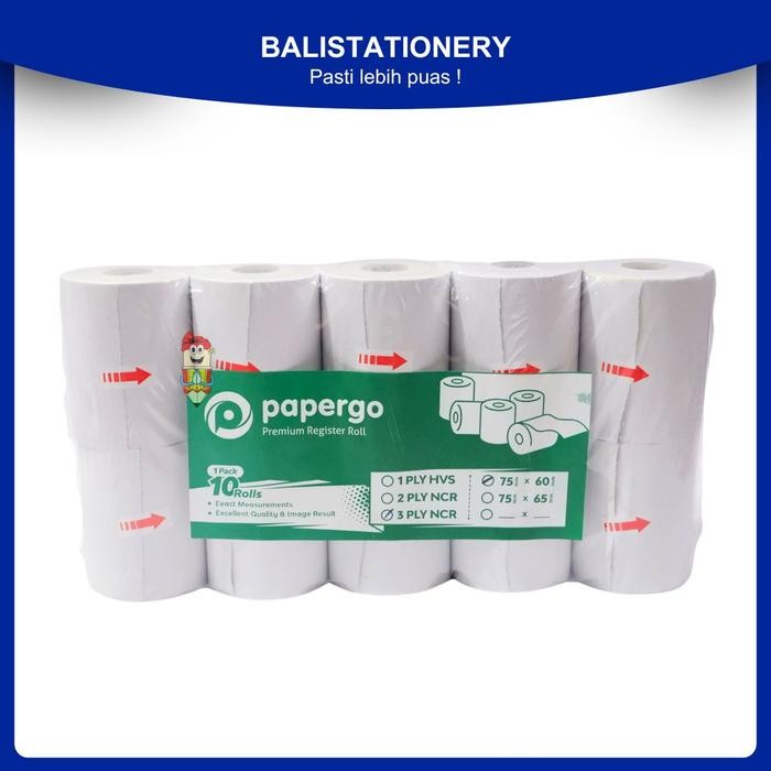 

Telestruk Kertas Kasir Struk Paper Go 75 X 60 Mm 3 Ply