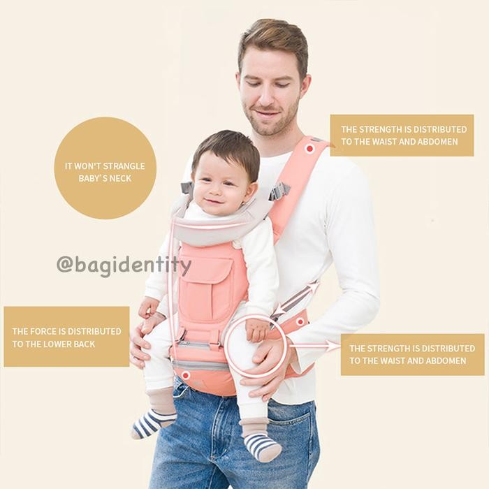 Gendongan Bayi Baby Carrier Hipseat Aiebao A6604 Breathable Import