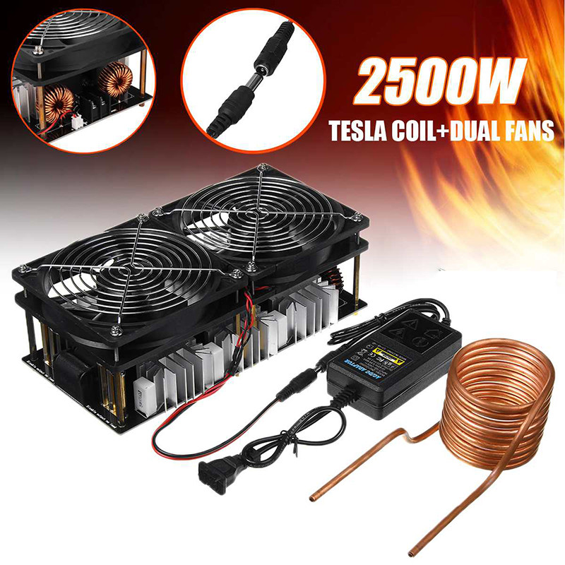 2500W ZVS Induction Heater Induction Heating PCB Board Heating Machine+Heating Coil+70mL