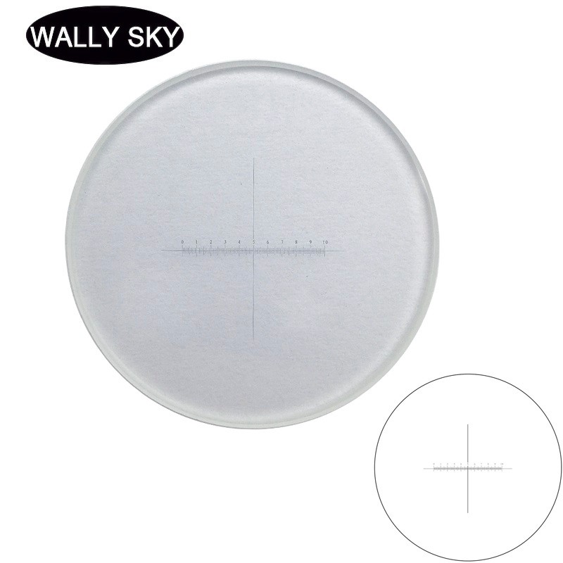 DIV 0.1mm Microscope Ocular Micrometer Measuring Glass Reticle Microscope Eyepiece Reticle Micromete