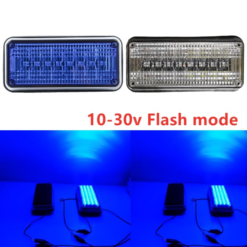 DIY 12v-24v 7x3 Inch led Warning Strobe flash Blue lights for ambulance pumper engines lamps police 
