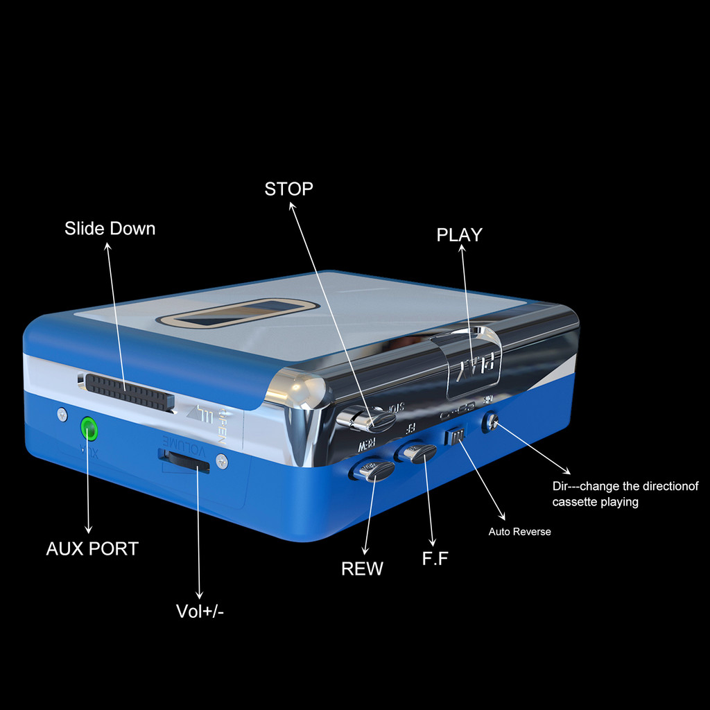 Bt Cassette Player Walkman Cassette Player Portable Speaker Wireless Bt Connection Multiple Power