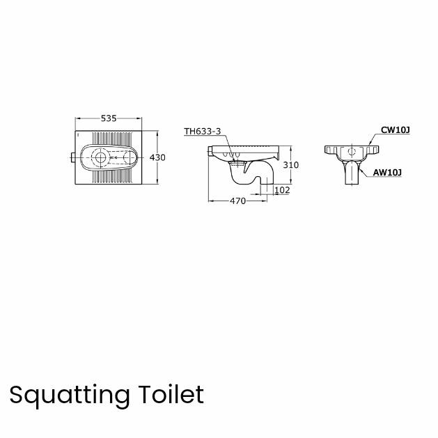 KLOSET JONGKOK TOTO CW10J SQUARE SQUATTING TOILET