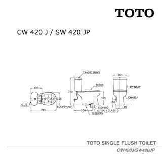 TOTO SINGLE FLUSH CLOSET CW420J/SW420JP KLOSET DUDUK