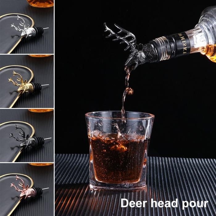 Wine Pourer Bottle Stopper Zinc Alloy Deer Head Tutup Botol Wine Terlaris