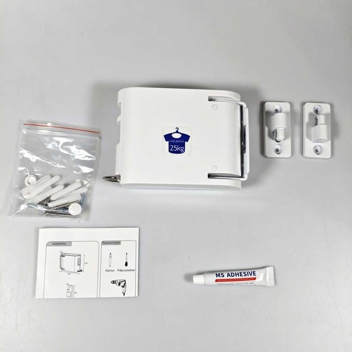 JEMURAN BAJU LIPAT TEMPEL DINDING PRAKTIS GANTUNGAN BAJU TALI GULUNG