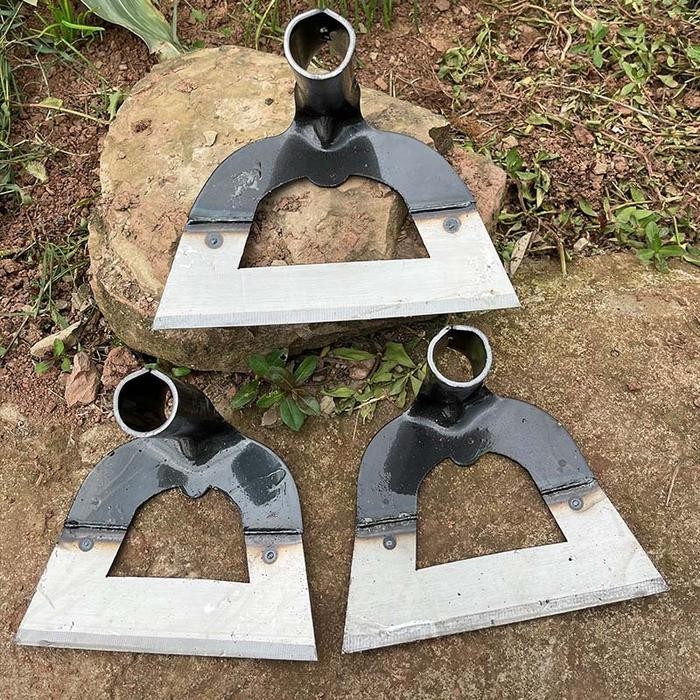 Cangkul Berongga Keras Semua Baja, Cangkul Taman Tahan Lama untuk Penyiangan, Cangkul Perkakas