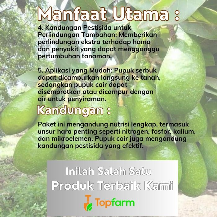 Pupuk Alpukat / Pupuk Pohon Alpukat Berbuah Lebat / Pupuk Serbuk Tanaman Alpukat / Pupuk Cair