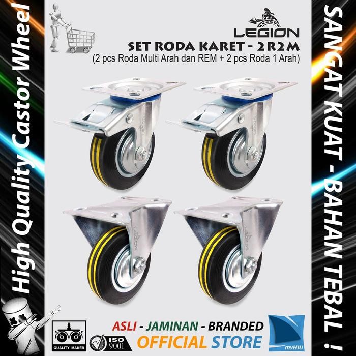 

Terlaris Set Roda Lori Isi 4 Pcs 8" Inch / 200 Mm Roda Besi - Karet 2R2M Legion