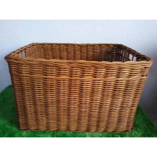 Keranjang laundry kotak rotan