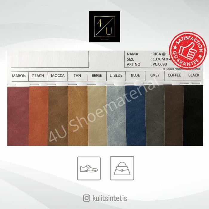 SUPPLIER Kain Kulit Sintetis Meteran PVC-RIGA 1m Oscar Bahan Tas