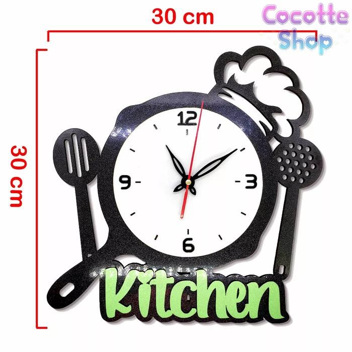 Jam Hiasan Dinding Unik Dapur Huruf Timbul Kitchen jam dinding Kado Mesin Pink