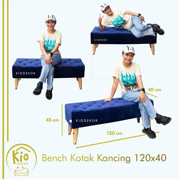 Bench Kotak Kancing 120X40X47Cm / Bench Jumbo / Bench Stool / Bench Sofa / Bench Chair