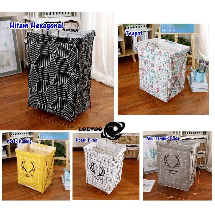 Keranjang laundry bag Besar besi Keranjang baju pakaian kotor 699