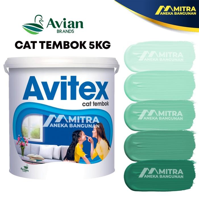 BEST SELLER CAT TEMBOK AVITEX INTERIOR 5 KG / AVIAN G23 WARNA HIJAU TOSCA TEAL