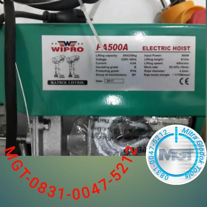 PROMO ELECTRIC HOIST WIPRO - KATROL ELEKTRIK PA 500A, SELING 12 METER