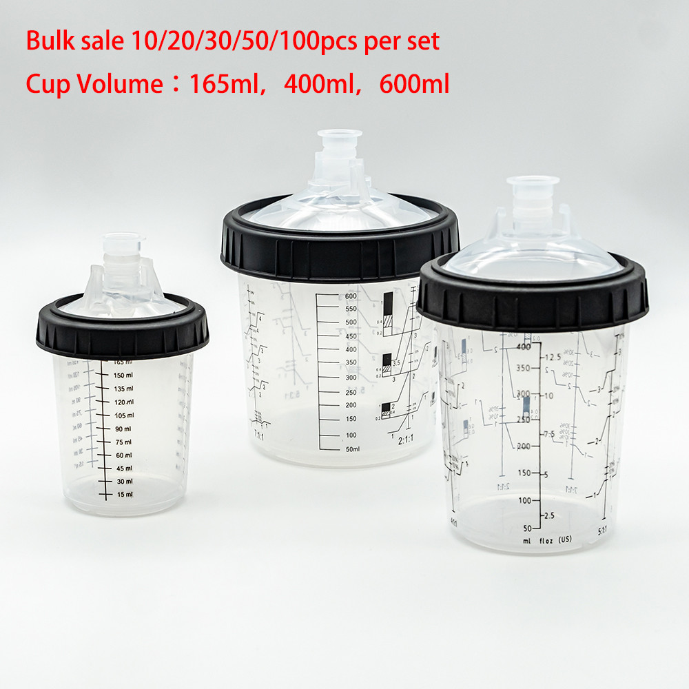 10/20/30/50pcs Bulk Sale Spray Gun Paint Tank Spray Gun Mixing Cup 165/400/600ml Disposable
