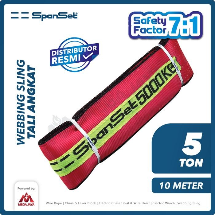 

Terlaris Spanset Webbing Sling Belt / Tali Angkat 5 Ton X 10 Meter