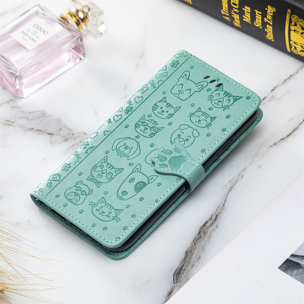 Emboss Leather Case For Sony Xperia 10 5 1 V IV III II I L4 XZ5 20 8 Lite ACE 3 2 Cartoon Cat Dog Wa
