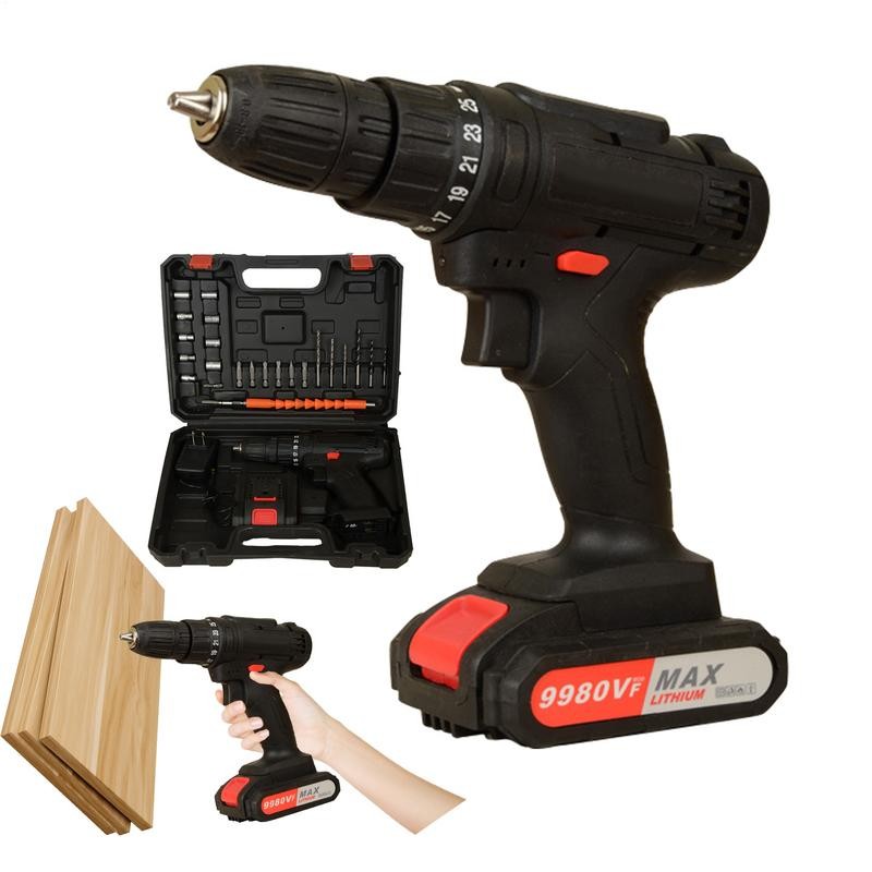Cordless Drill Driver 12V 1100mah Battery Drill Set Electric Screwdriver Set 25+1 Torque Setting 2