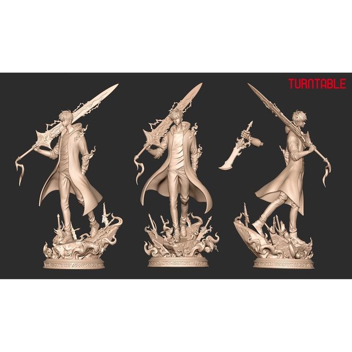 sung jin woo solo leveling demon king longsword resin kit figure