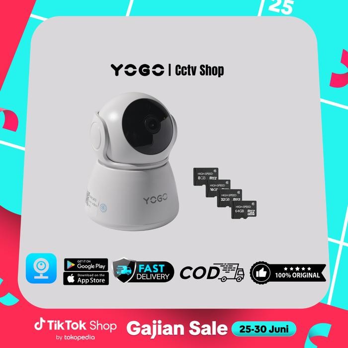 YOGO Bundle COD CCTV V380 IP Camera Mini 2MP HD 1080P Wireless CCTV Wifi Snowman Kamera CCTV V380