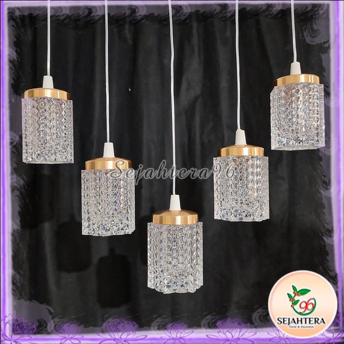 Lampu Dekorasi Prisma Gantung Akrilik Gelas Kristal 1 Set Isi 5 Prisma - Lampu Kristal Indoor